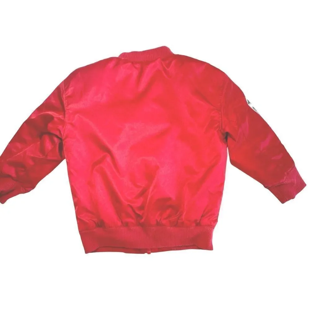 Disney Baby 18 Months Unisex Mickey Pluto Red Bomber Jacket With Patches NWOT